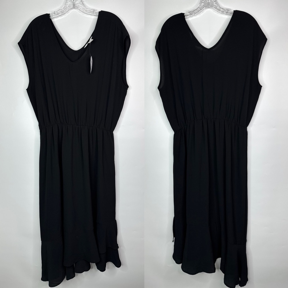 Christopher & Banks Sleeveless Lightweight Polman Black Dress Size Large NWT